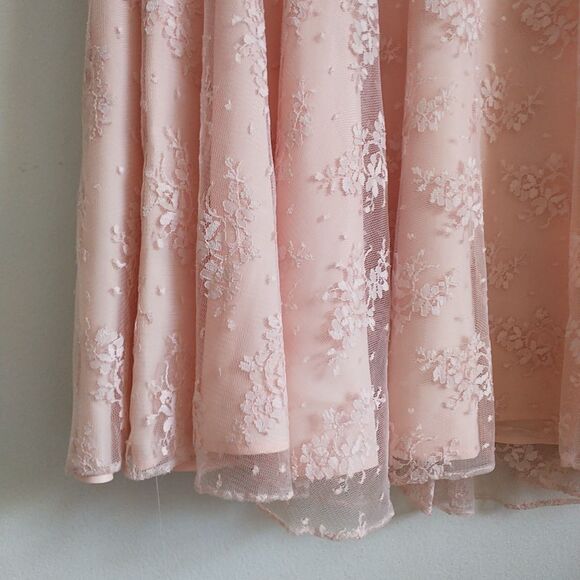 Vtg Barbara Chodos Michael Marcella Dress 12 Pink Floral Lace DropWaist Victoria - Picture 4 of 12